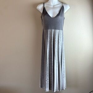 Free Press Velvet Gray Dress Womens